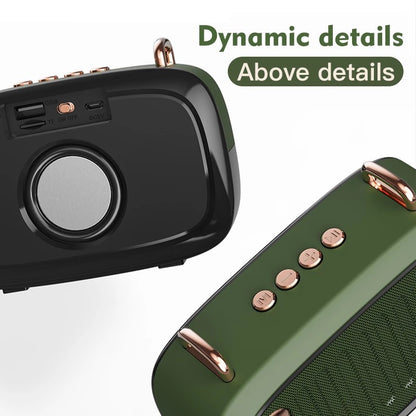 Lilac Milo portable wireless Bluetooth subwoofer speaker with FM radio and compact design, ideal for on-the-go audio.