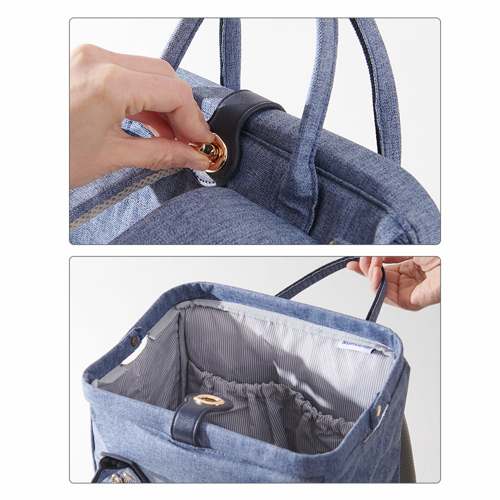 Maroon Chronos large diaper bag with multiple compartments, stylish design, suitable for parenthood and accessories.