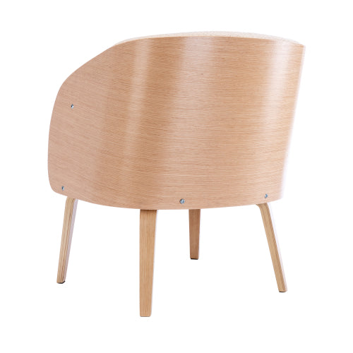 Teal Simba lamb-hair upholstered Acent chair with wooden legs, perfect for living room or bedroom decor.