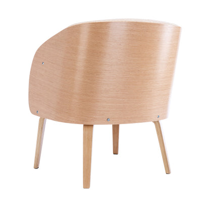 Teal Simba lamb-hair upholstered Acent chair with wooden legs, perfect for living room or bedroom decor.