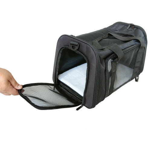 Teal Simba pet backpack carrier for cats and small dogs, with mesh panels and adjustable straps for comfortable travel.