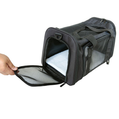 Teal Simba pet backpack carrier for cats and small dogs, with mesh panels and adjustable straps for comfortable travel.