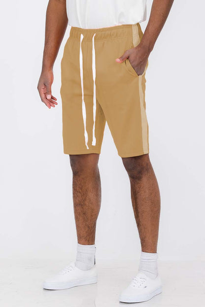 Lime Milo single stripe shorts in navy and white, casual summer shorts with a comfortable fit and stylish design.