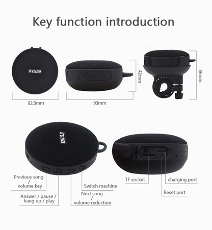 Lilac Milo IPX7 waterproof portable sport Bluetooth speaker with bike mount, showing the compact design and mounting accessories.