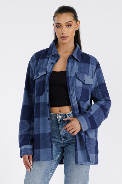 Lime Milo Boyfriend oversized soft flannel shacket in a cozy, plaid design, perfect for layering in jackets and coats style.