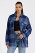 Lime Milo Boyfriend oversized soft flannel shacket in a cozy, plaid design, perfect for layering in jackets and coats style.