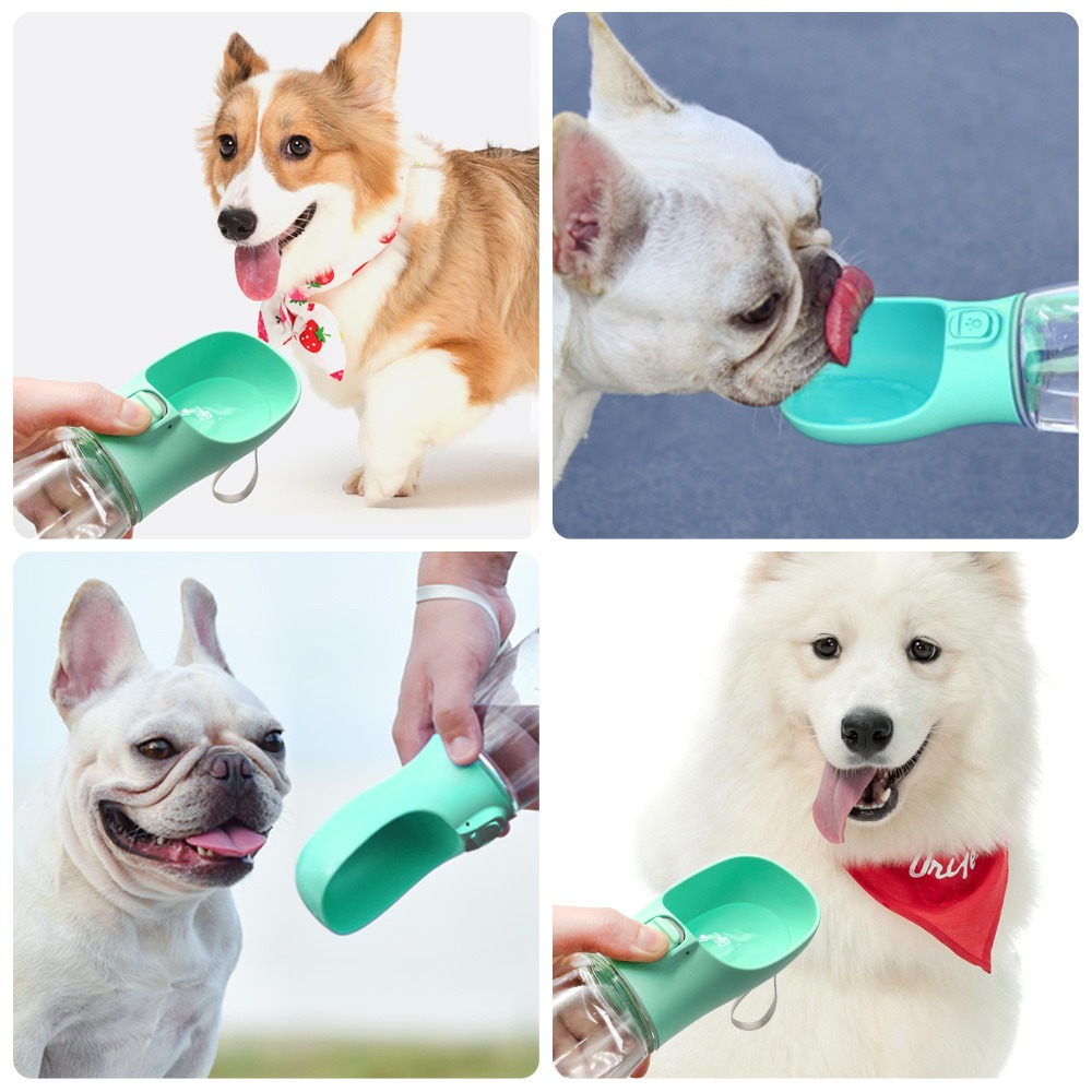 Lilac Milo outdoor pet dog and cat water dispenser with travel bowls, portable feeder for pets on the go
