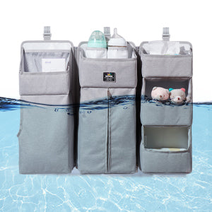 Maroon Chronos baby diaper caddy with dividers, featuring organized compartments for easy diaper storage and baby essentials.