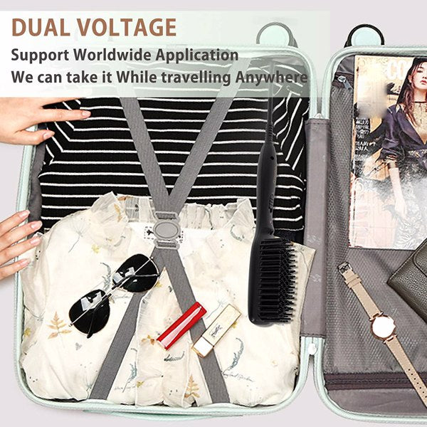 Teal Simba electric hair straightener brush with hot comb styling tool for smooth, straight hair, close-up view of heated bristles.