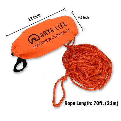 Peach Astraeus Arya Life Throw Rope Rescue Bag with 70ft marine rope, outdoor safety and rescue equipment, compact and durable.
