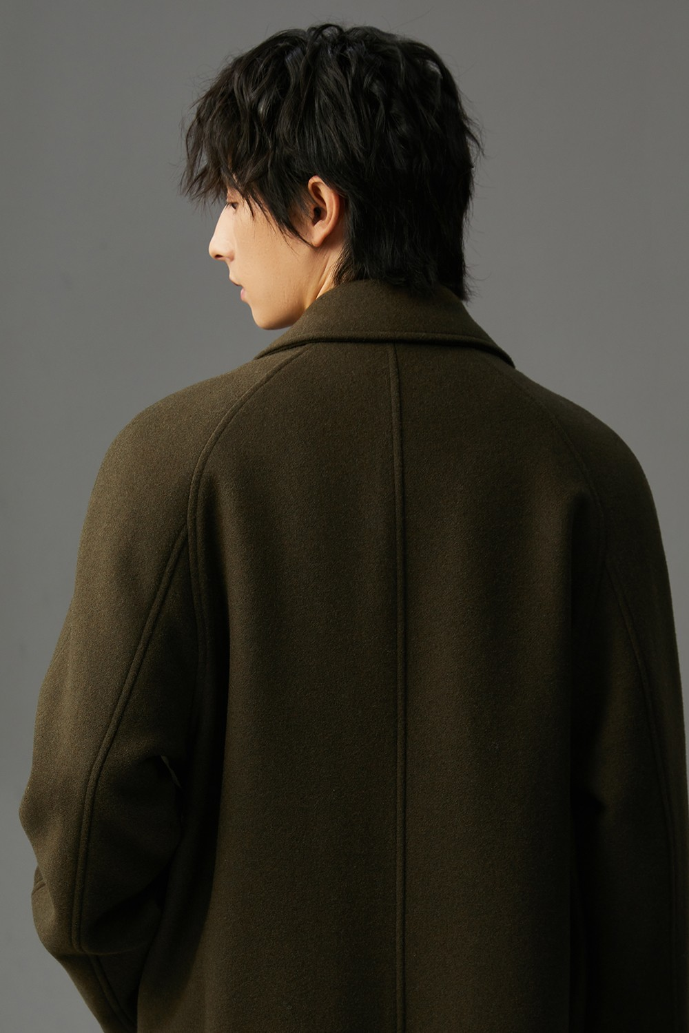 Carmine Juneberry Winter Elegance™ wool coat with a tailored fit, classic collar, and stylish button details for cold weather warmth