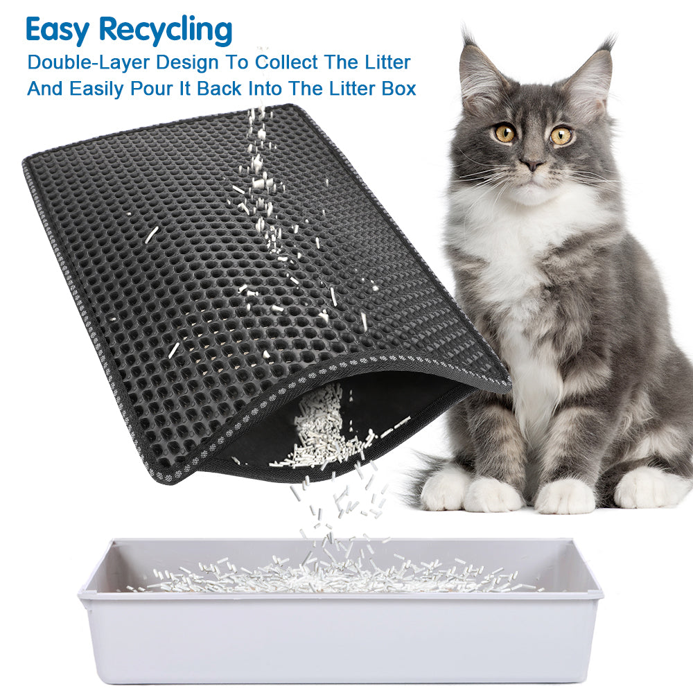 Lilac Milo cat litter trapping mat with textured surface to catch loose litter and keep floors clean. Pets accessory for all cats.