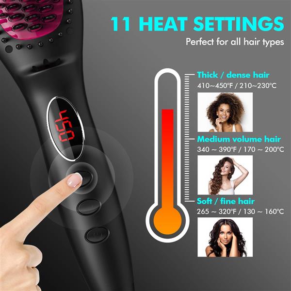 Teal Simba hair straightener brush with ionic generator, fast 30-second heating, designed for smooth, straight hair styling.