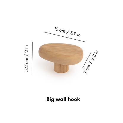 Biotite Wooden wall hook DROP for organization, showcasing a natural wood finish and functional design for hanging items.