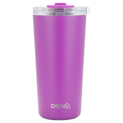 Purple Orchid Lavender DRINCO® 20oz insulated tumbler with spill-proof lid and two straws, designed for hot and cold beverages.