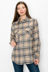 Lime Milo oversized boyfriend plaid checkered flannel top with relaxed fit and button-up front, casual and cozy for everyday wear.