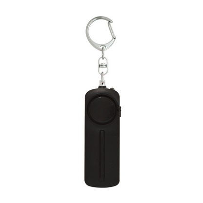 Yellow Pandora self-defense personal alarm keychain with LED light, compact tech accessory for safety and visibility.