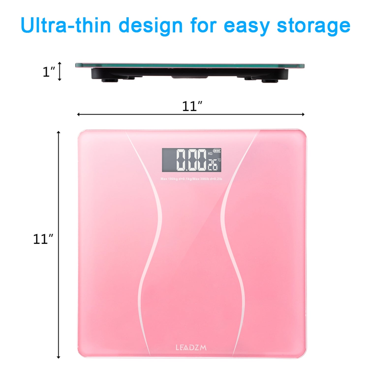Lilac Milo 180kg Slim Waist Pattern Personal Scale for bath and beauty, showing digital display and sleek design.