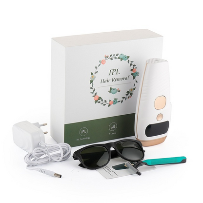 Teal Simba IPL laser epilator for painless hair removal, showing the handheld device with control buttons and treatment window.