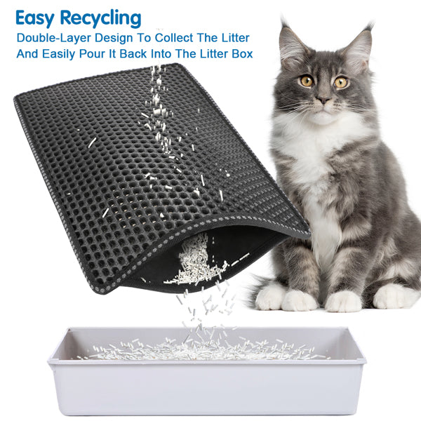 Teal Simba cat litter trapping mat with double-layer design, designed to catch loose litter from feline paws.