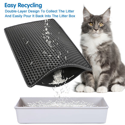 Teal Simba cat litter trapping mat with double-layer design, designed to catch loose litter from feline paws.
