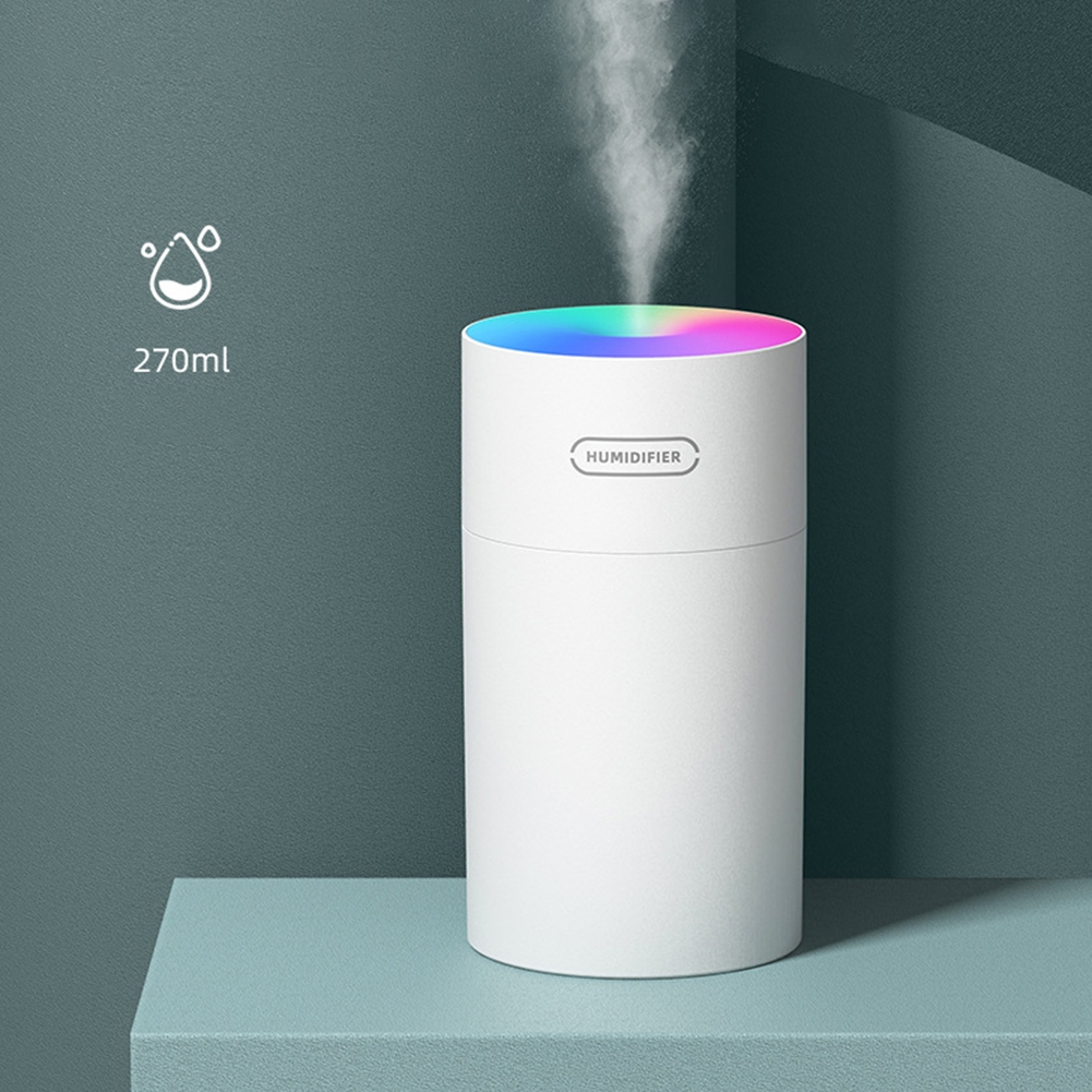 Lilac Milo mini portable USB air humidifier and ultrasonic purifier for home use, compact and lightweight.