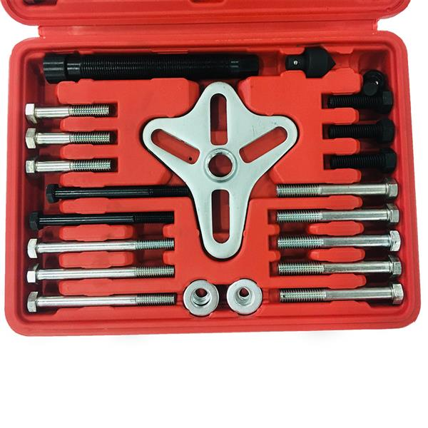 Lilac Milo 46pcs automotive bearing puller set with harmonic balancer and steering wheel removal tools, shown in the image.