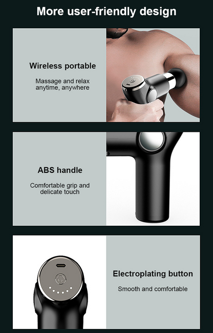 Teal Simba portable fascia gun muscle relaxation tissue massager for bath and beauty, with ergonomic design and multiple attachment heads.