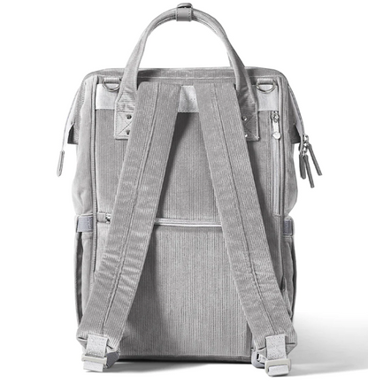 Maroon Chronos luxurious velvet diaper backpack with multiple compartments and stylish design for parenthood accessories.