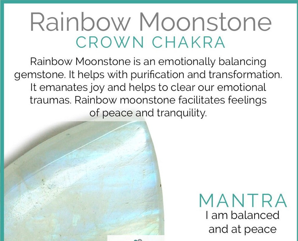 Blue flash Labradorite and rainbow moonstone stretch bracelet by Violet Chaos featuring vibrant gemstone beads.