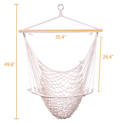 Lilac Milo hanging rope sky chair swing with comfortable fabric seat, suitable for indoor or outdoor home and garden relaxation.