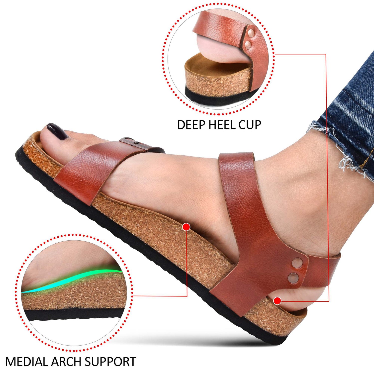Amethyst Ganymede Aerothotic Amulet women’s slingback sandals with arch support and cushioned straps for comfortable wear.