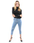 Lazurite Dabney Skinny Crop Jeans for women, showcasing fitted denim with cropped length and stylish design.