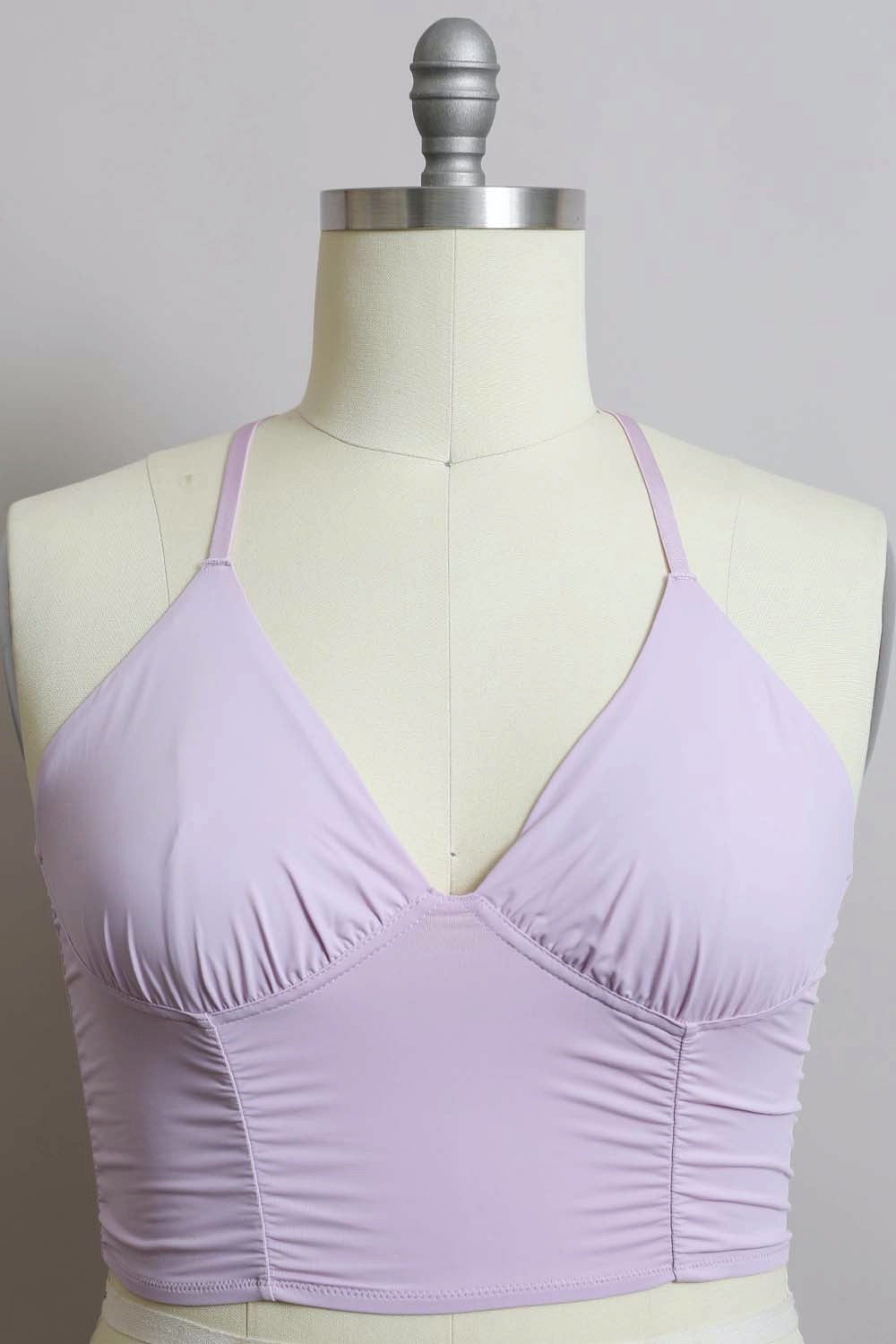 Plus size ruched bralette tank top by Periwinkle Aether, featuring a comfortable fit and ruched design in soft fabric.