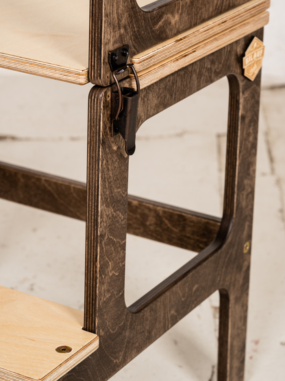 Brown 2-in-1 kitchen helper table from Lavender Arachne, showcasing its sturdy wooden surface and versatile design for cooking and dining.