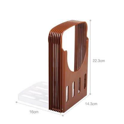 Fuchsia Molly bread slicer for home use, featuring a sleek design and adjustable slicing guide for even bread slices.