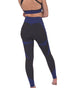 Lazurite Trois Seamless Activewear Leggings in black with navy accents, fitted and stretchy for workout comfort.