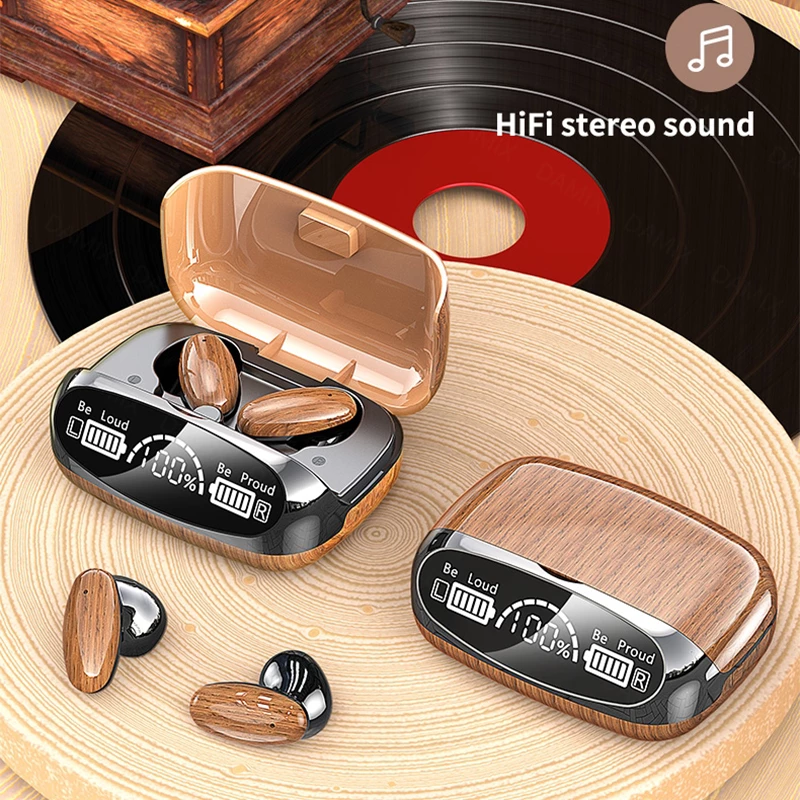 Lilac Milo TWS wireless Bluetooth 5.2 stereo sport earphones with in-ear design and charging case, black and compact in size.