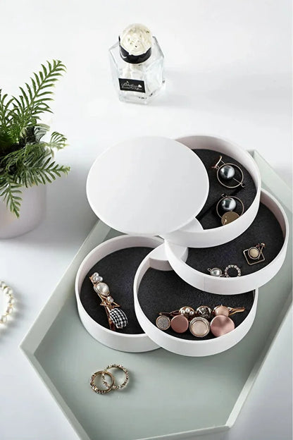 Ochre Juniper 4-compartment jewelry organizer box with elegant design, ideal for storing jewelry and accessories.
