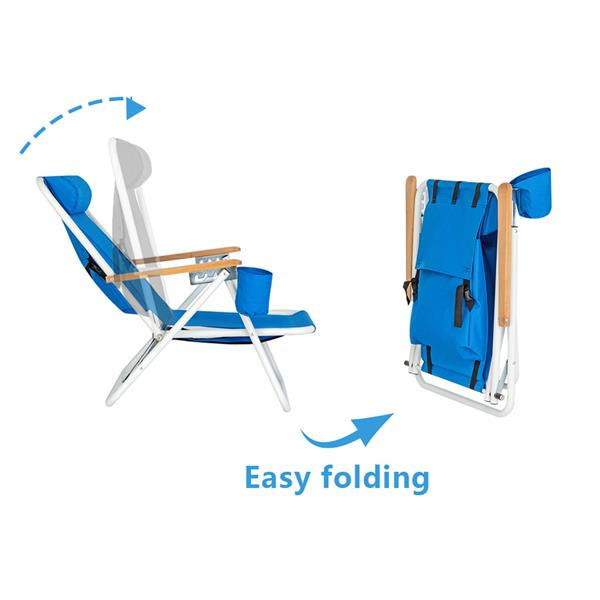 Lilac Milo portable high strength beach chair with adjustable headrest, lightweight outdoor seating for beach or outdoor use