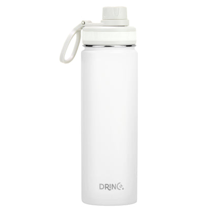 Orchid Lavender DRINCO® 22oz stainless steel sport water bottle in Arctic White with a sleek, durable design for active use