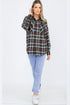 Lime Milo oversized boyfriend plaid checkered flannel top with relaxed fit and button-up front, casual and stylish for everyday wear.
