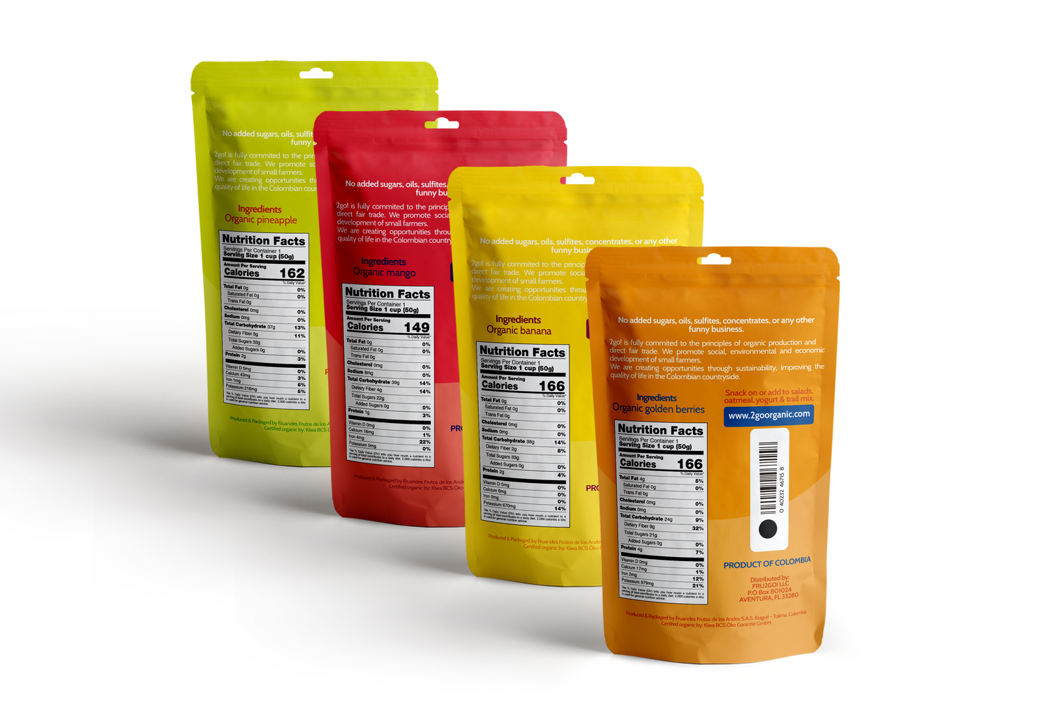 Maroon Hades 2GO! Organic Dried Fruit Variety Pack with assorted dried fruits in colorful packaging.