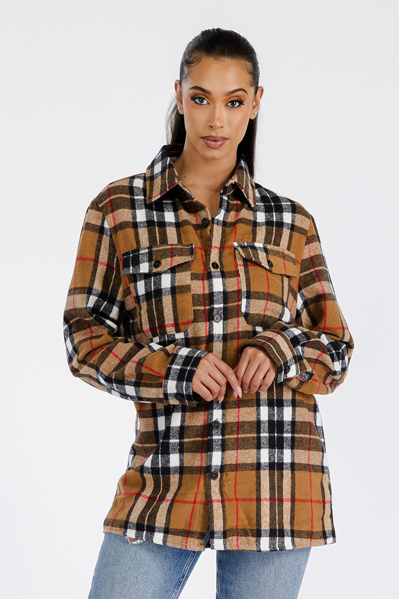 Lime Milo Boyfriend oversized soft flannel shacket, cozy jackets and coats for casual style, in a plaid pattern.