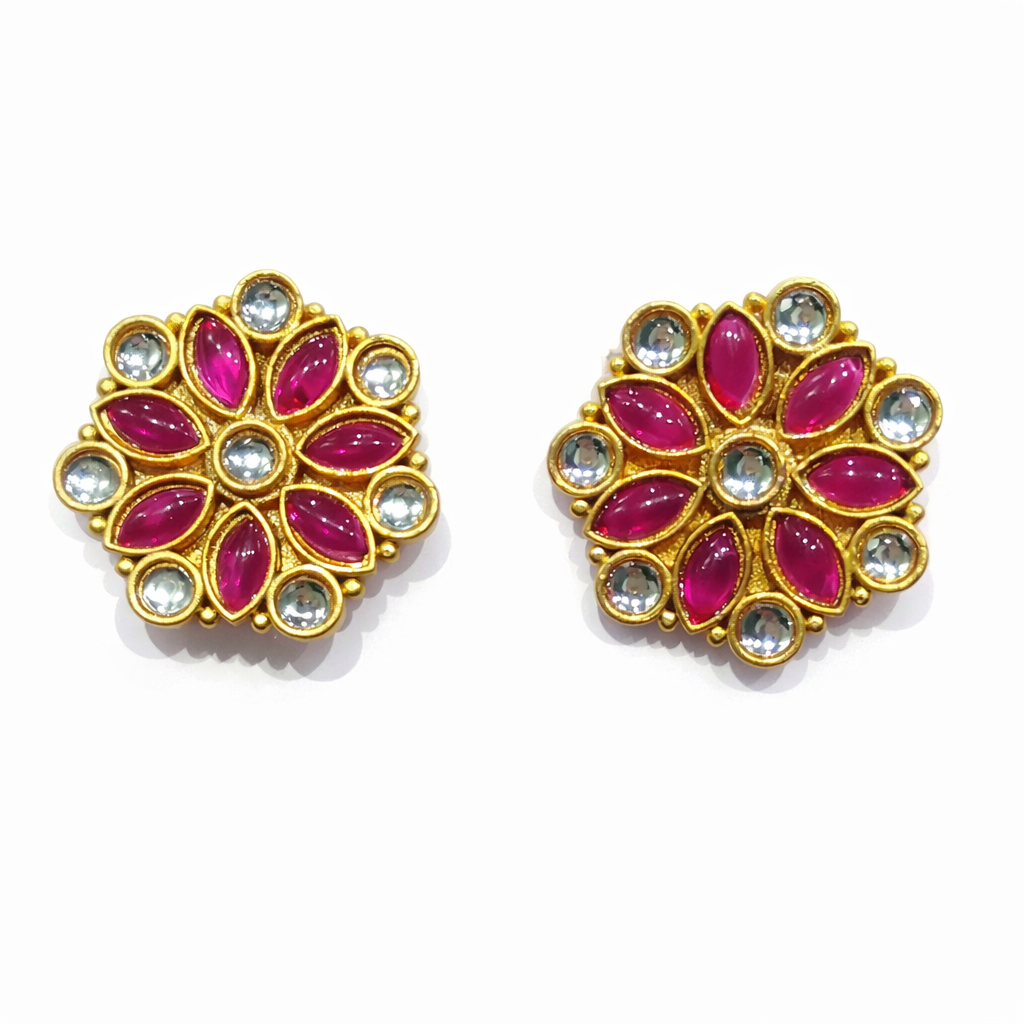 Gray Chloe statement earrings for women, stylish drop earrings with bold design and intricate details.