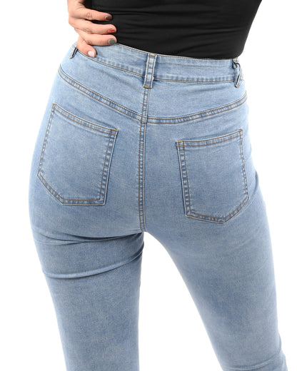 Lazurite Dabney Skinny Crop Jeans for women, showing the fitted denim style with cropped length and classic five-pocket design.