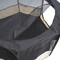 Taupe Shadow PawHut 49.2-inch soft pet playpen folding tent kennel for puppies and cats, with mesh sides and foldable design.