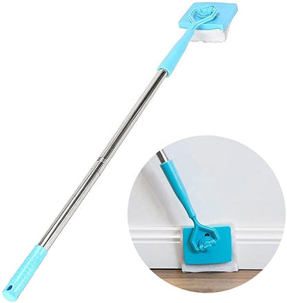 Teal Simba Baseboard Buddy retractable cleaning brush and mop for household use, with extendable handle and soft brush head.
