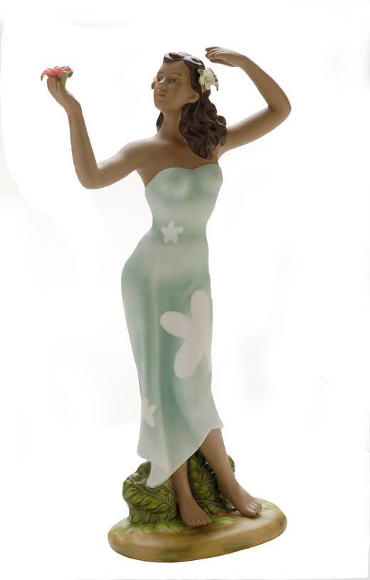 Fine porcelain "Woman in Sarong" home decor figurine by Chocolate Vanilla, detailed ceramic sculpture of a woman in traditional attire