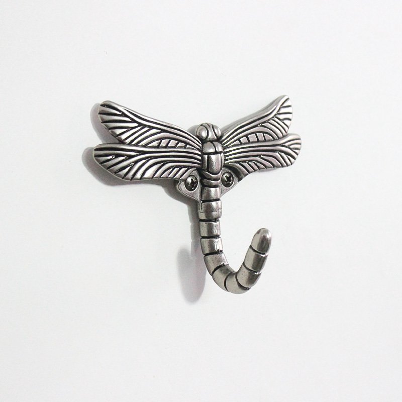 Fuchsia Molly Dragonfly Coat Hook, novelty wall-mounted hook with a detailed dragonfly design, ideal for hanging coats or accessories.